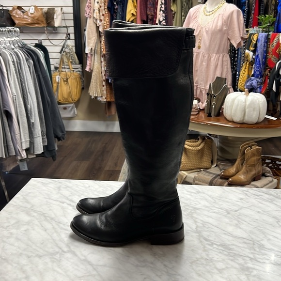 Frye Shirley Over The Knee Tall Riding Boot in Black Size 7M - Picture 8 of 15